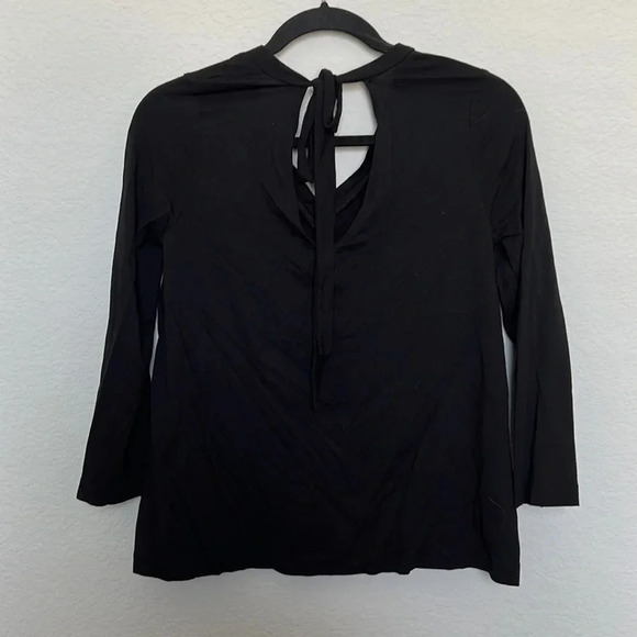 Loft Black 3/4 length Sleeve Top tie back - Picture 2 of 4